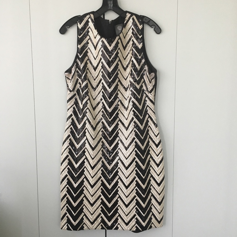 Vince Camuto Chevron Sequin Dress-size 10